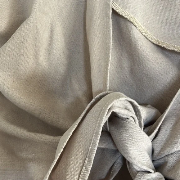 Reversible linen / cotton blend wrap top - Picture 2 of 3